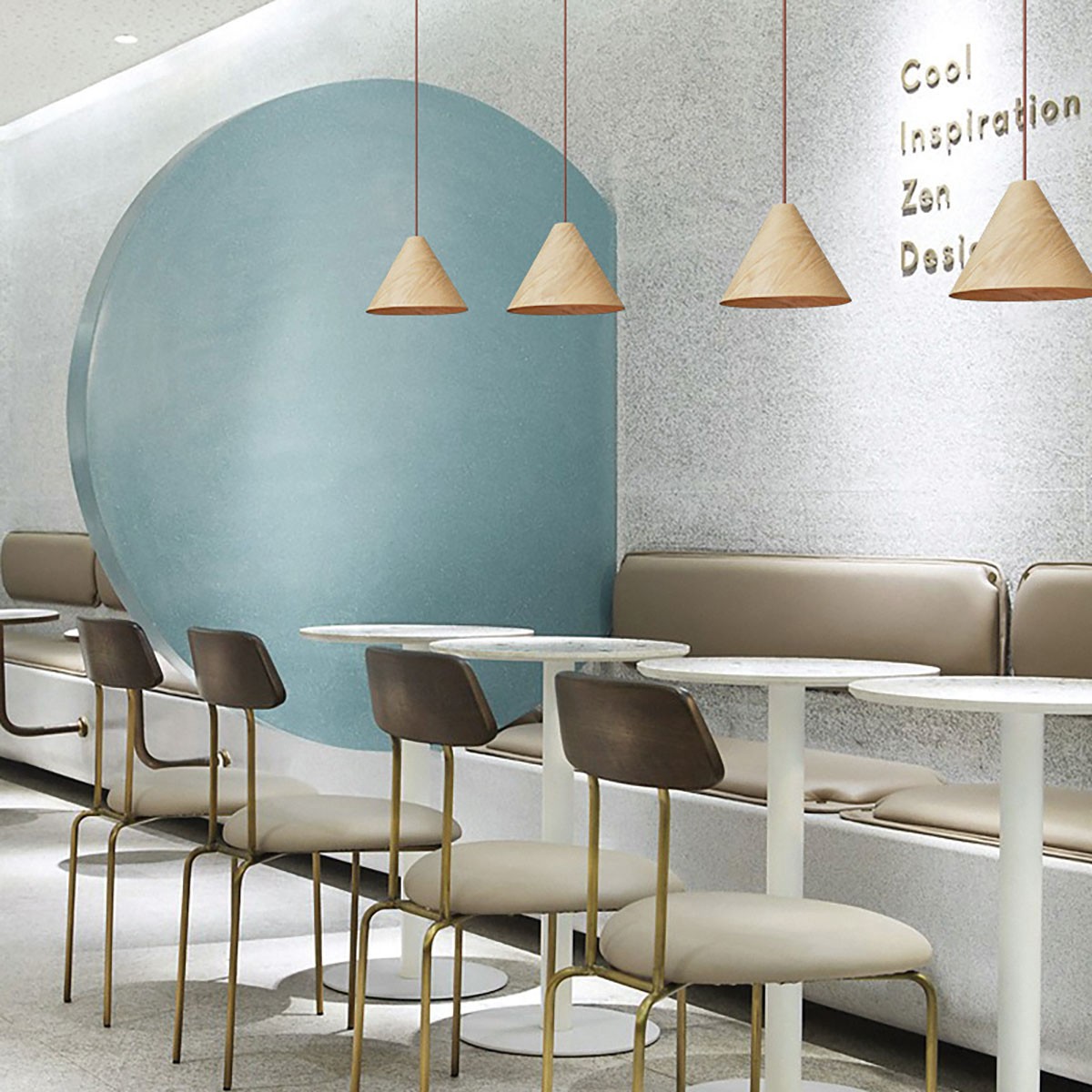 Φωτιστικό κρεμαστό ξύλο βελανιδιάς. E27. Max. 20W. (LED). ø45cm. IP20 VK/03329/PE/NW/45